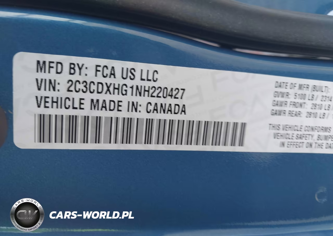 2022 Dodge Charger Gt Rwd VIN:2C3CDXHG1NH220427 - 9