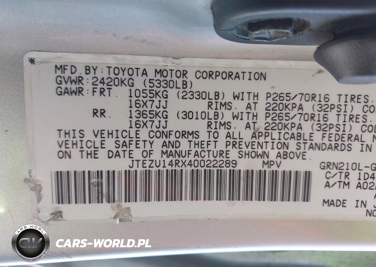 2004 Toyota 4Runner Sr5 V6 VIN:JTEZU14RX40022289 - 9