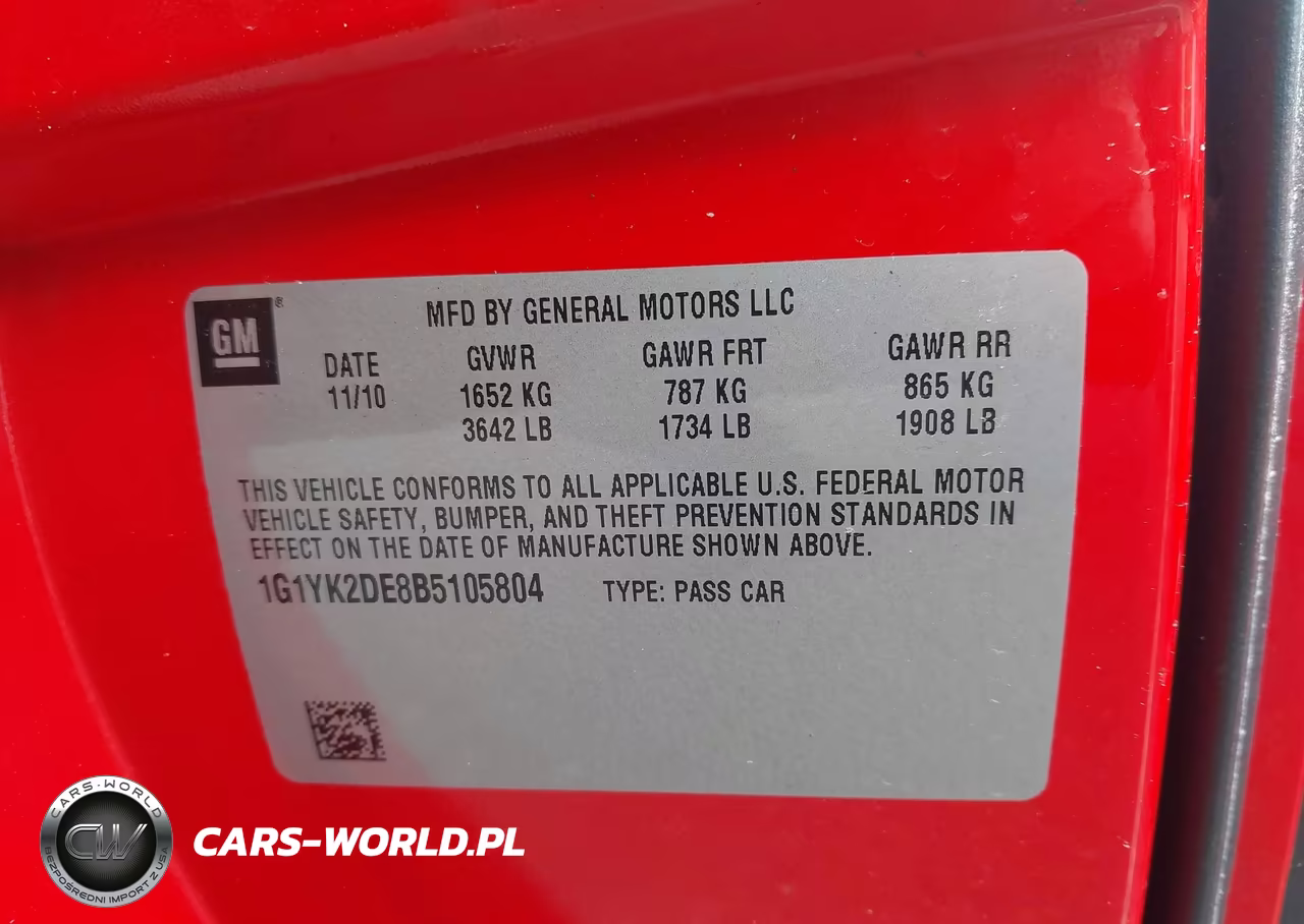 2011 Chevrolet Corvette Z06 Hardtop VIN:1G1YK2DE8B5105804 - 9