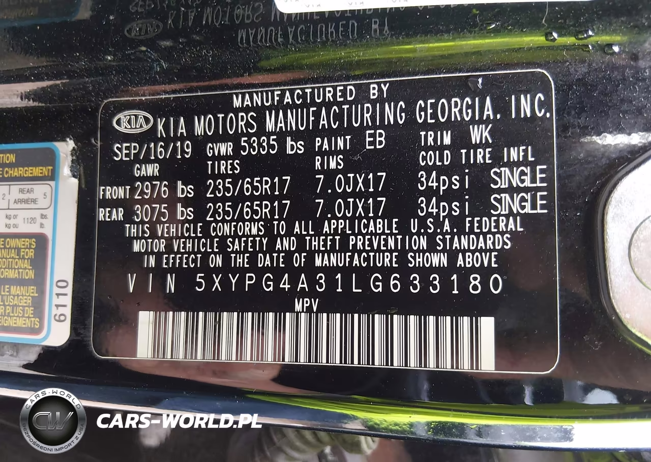 2020 Kia Sorento 2.4L L VIN:5XYPG4A31LG633180 - 9