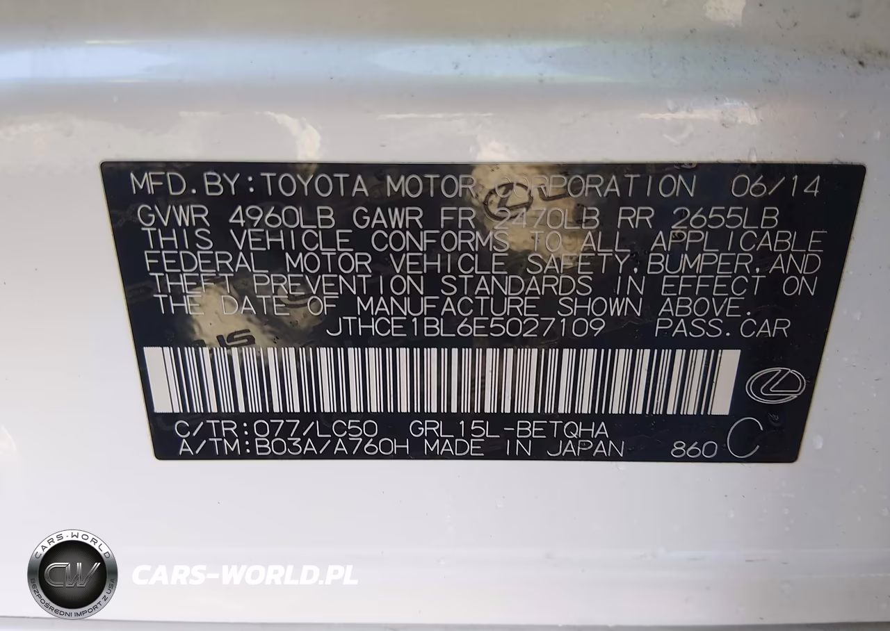 2014 Lexus Gs 350 VIN:JTHCE1BL6E5027109 - 9