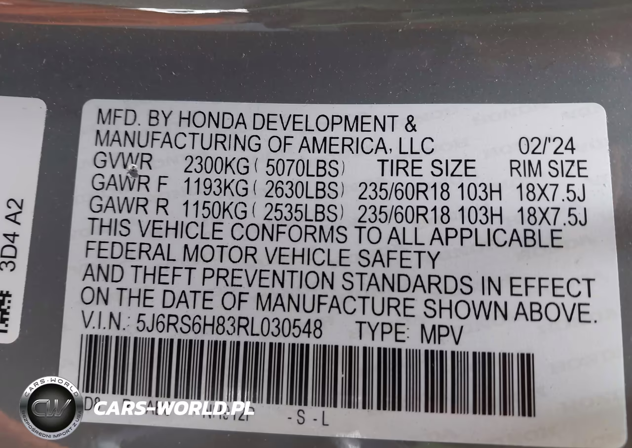 2024 Honda Cr-V Hybrid Sport-L VIN:5J6RS6H83RL030548 - 9