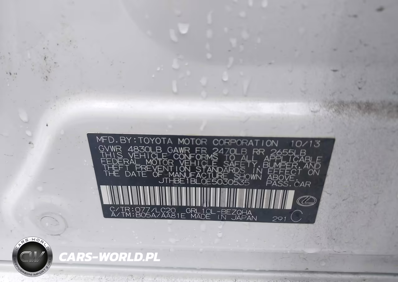 2014 Lexus Gs 350 VIN:JTHBE1BL0E5030535 - 9
