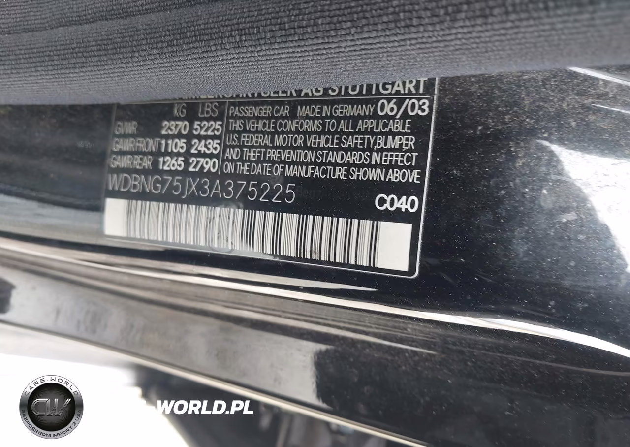 2003 Mercedes-Benz S 500 VIN:WDBNG75JX3A375225 - 9