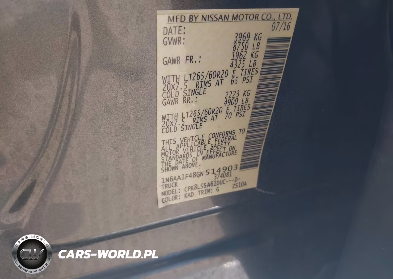 2016 Nissan Titan Xd Sv Gas VIN:1N6AA1F48GN514903 - 9