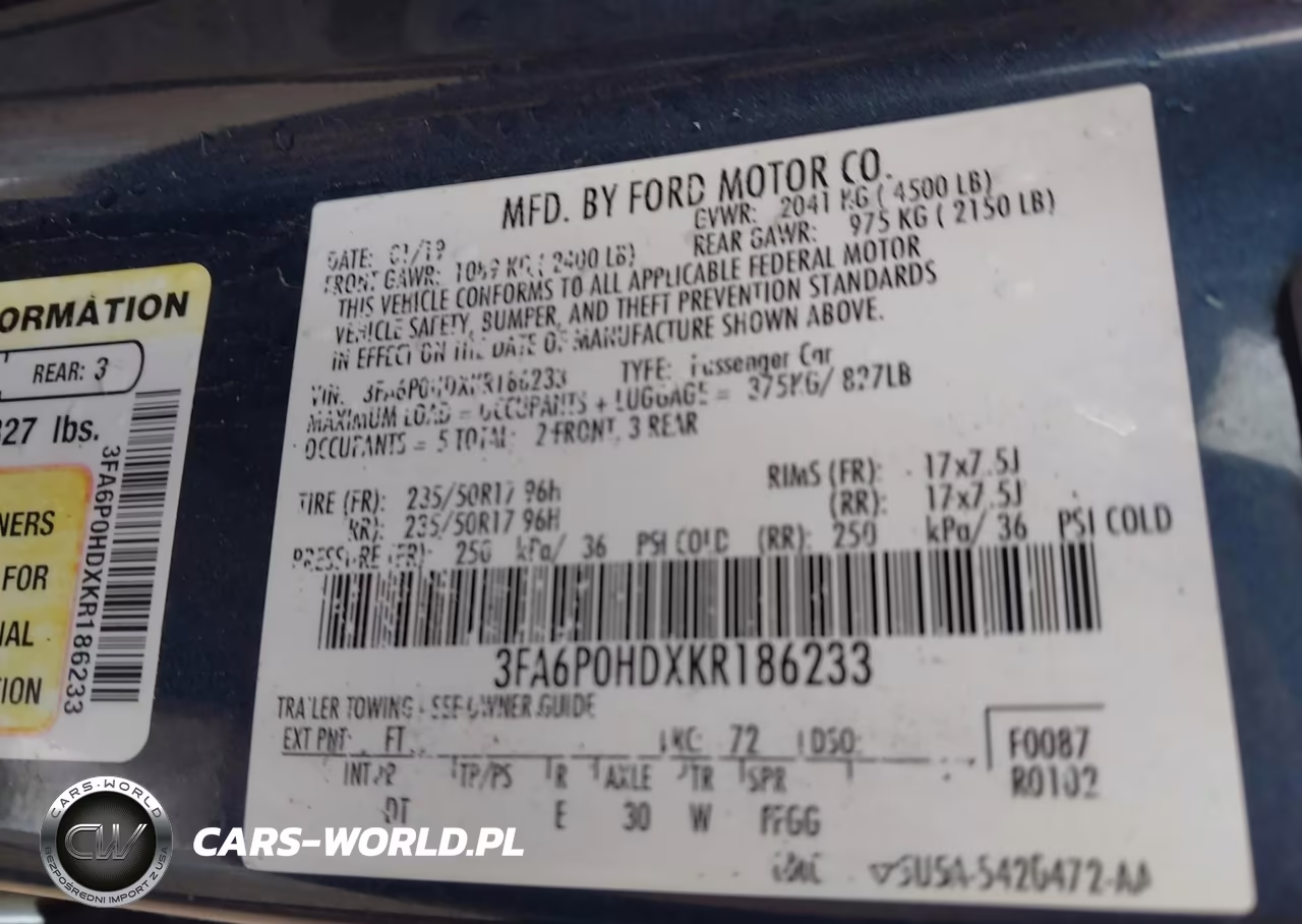 2019 Ford Fusion Se VIN:3FA6P0HDXKR186233 - 9