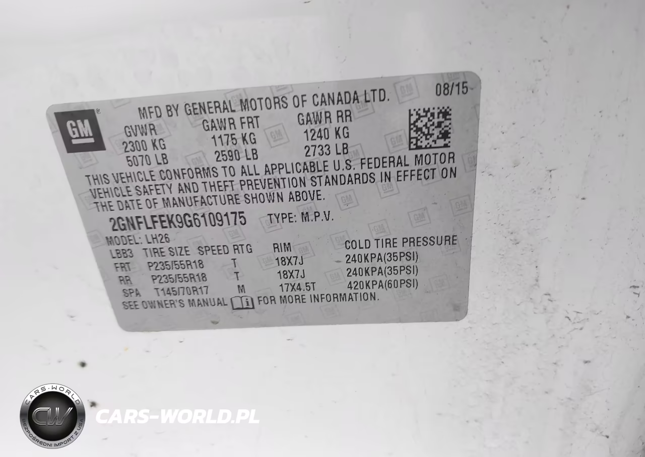 2016 Chevrolet Equinox Lt VIN:2GNFLFEK9G6109175 - 9