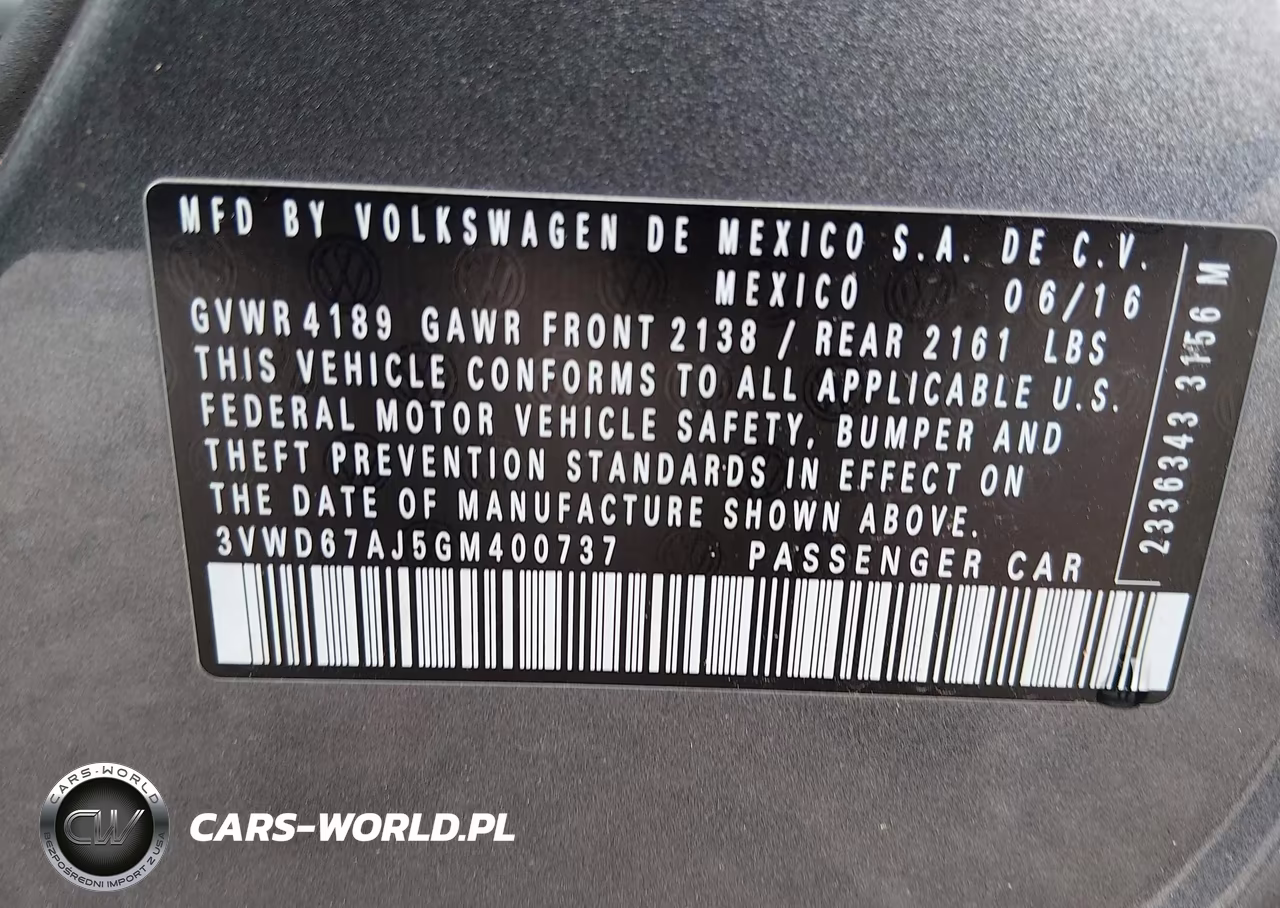 2016 Volkswagen Jetta 1.4T Se VIN:3VWD67AJ5GM400737 - 9