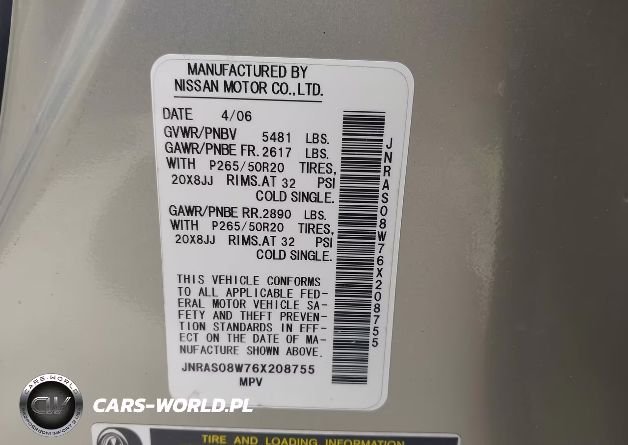 2006 Infiniti Fx35 VIN:JNRAS08W76X208755 - 9