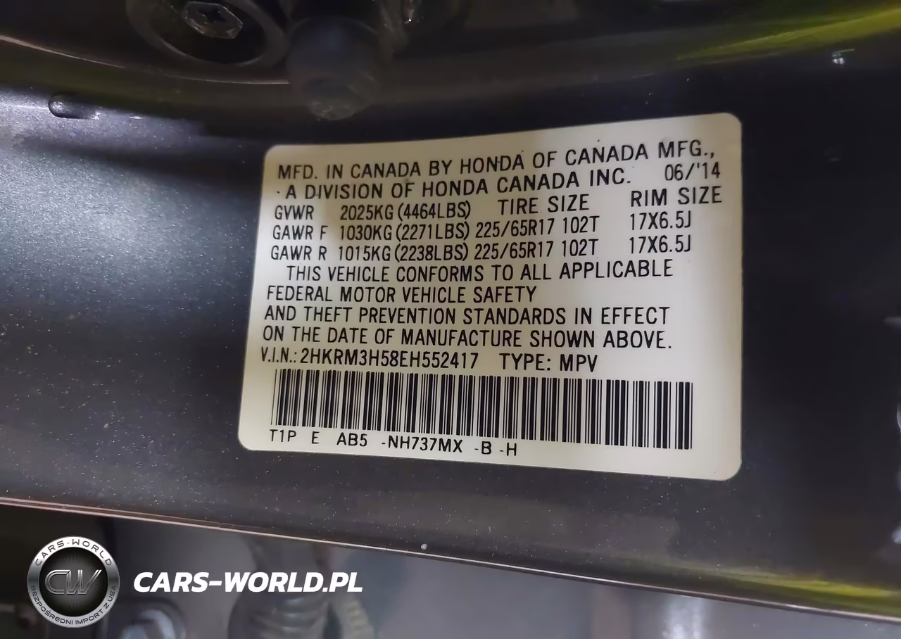 2014 Honda Cr-V Ex VIN:2HKRM3H58EH552417 - 9
