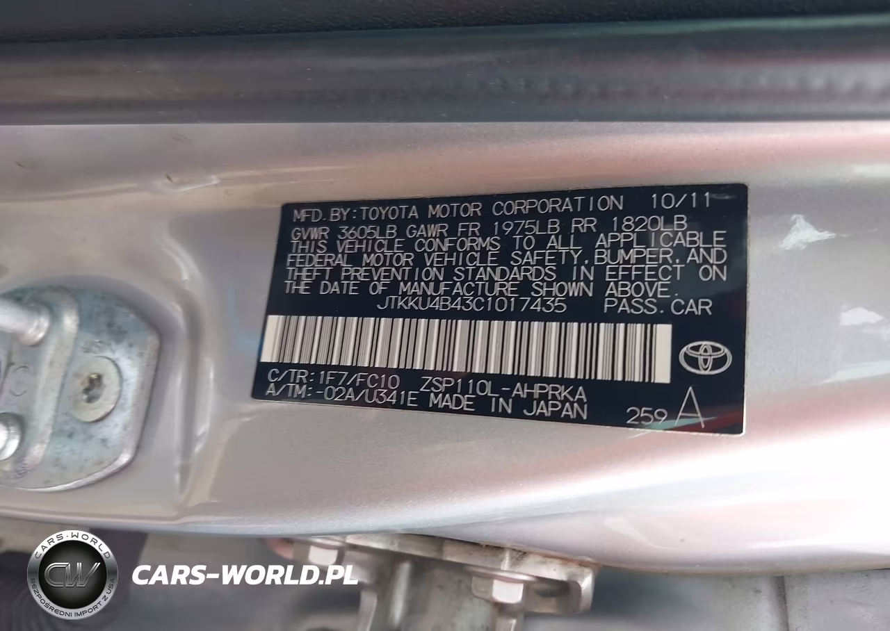 2012 Scion Xd VIN:JTKKU4B43C1017435 - 9