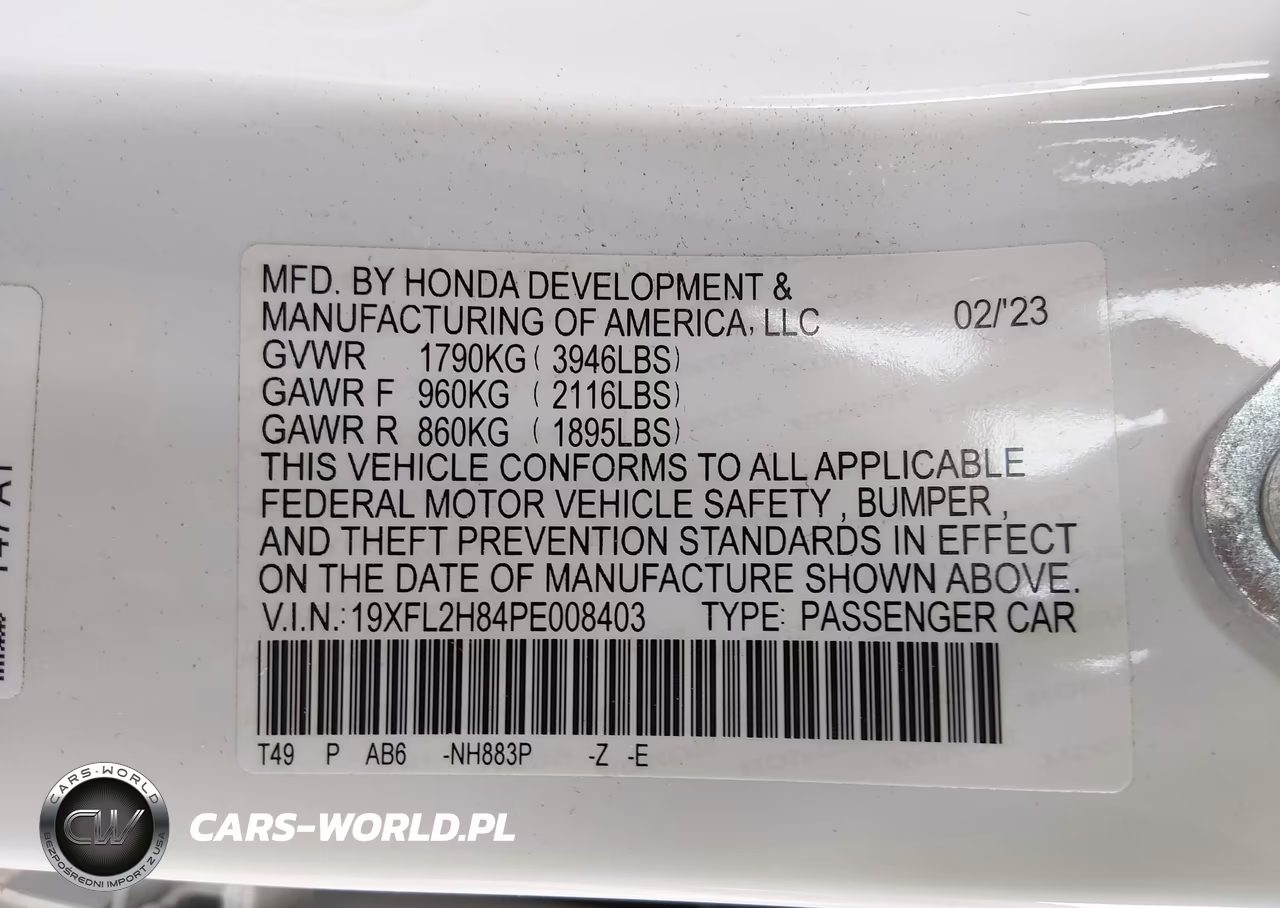 2023 Honda Civic Sport VIN:19XFL2H84PE008403 - 9