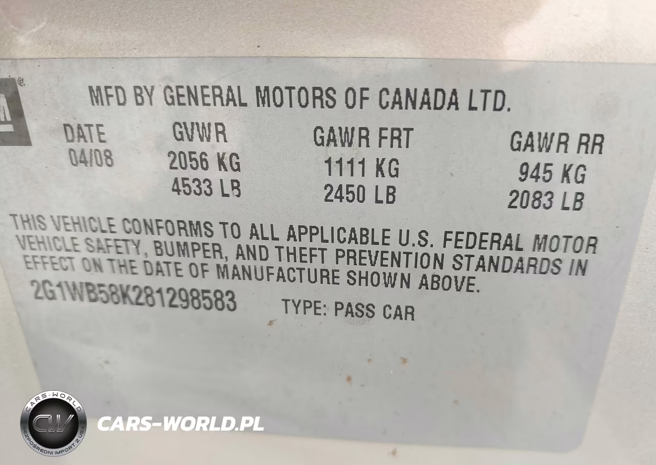 2008 Chevrolet Impala Ls VIN:2G1WB58K281298583 - 9