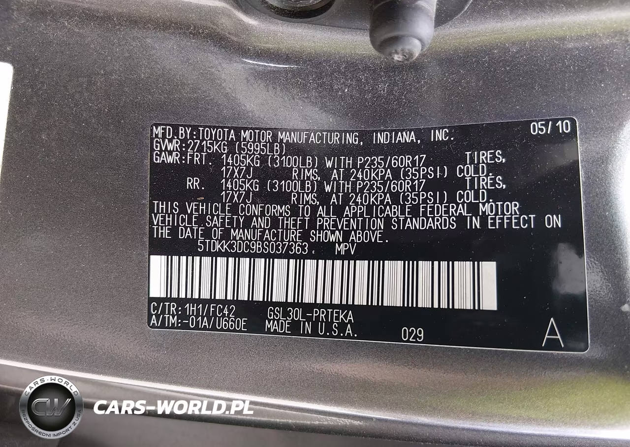 2011 Toyota Sienna Le V6 VIN:5TDKK3DC9BS037363 - 9