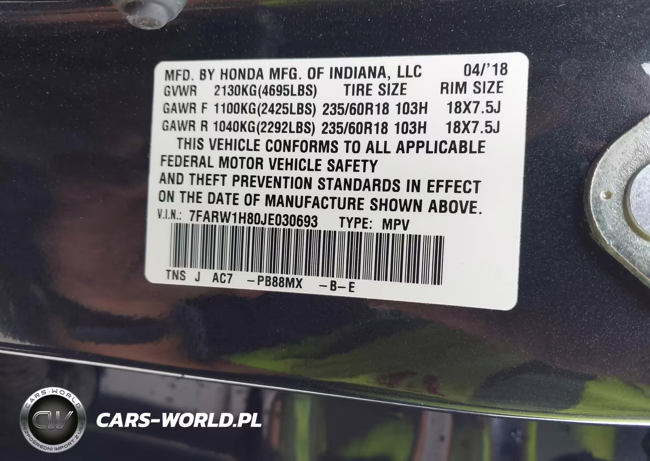 2018 Honda Cr-V Ex-L-Ex-L Navi VIN:7FARW1H80JE030693 - 9