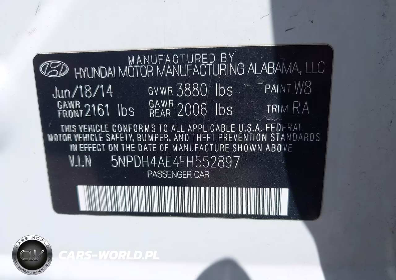 2015 Hyundai Elantra Se VIN:5NPDH4AE4FH552897 - 9