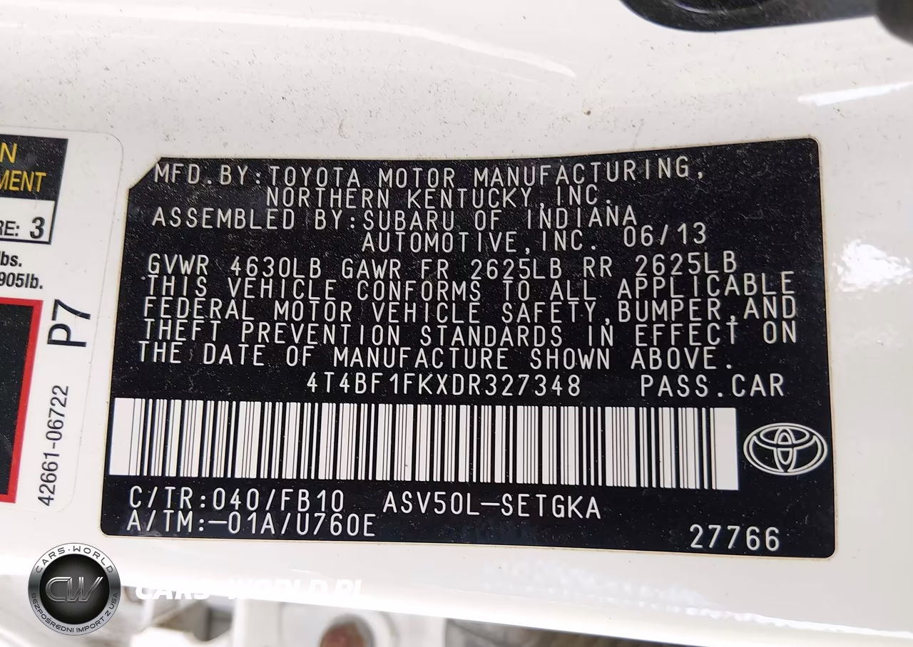 2013 Toyota Camry Xle VIN:4T4BF1FKXDR327348 - 9