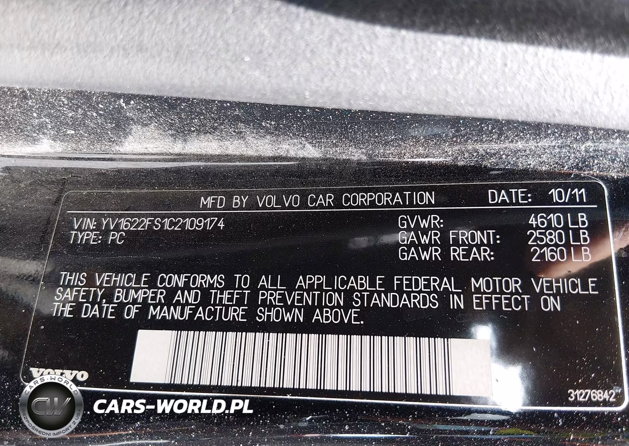 2012 Volvo S60 T5 VIN:YV1622FS1C2109174 - 9