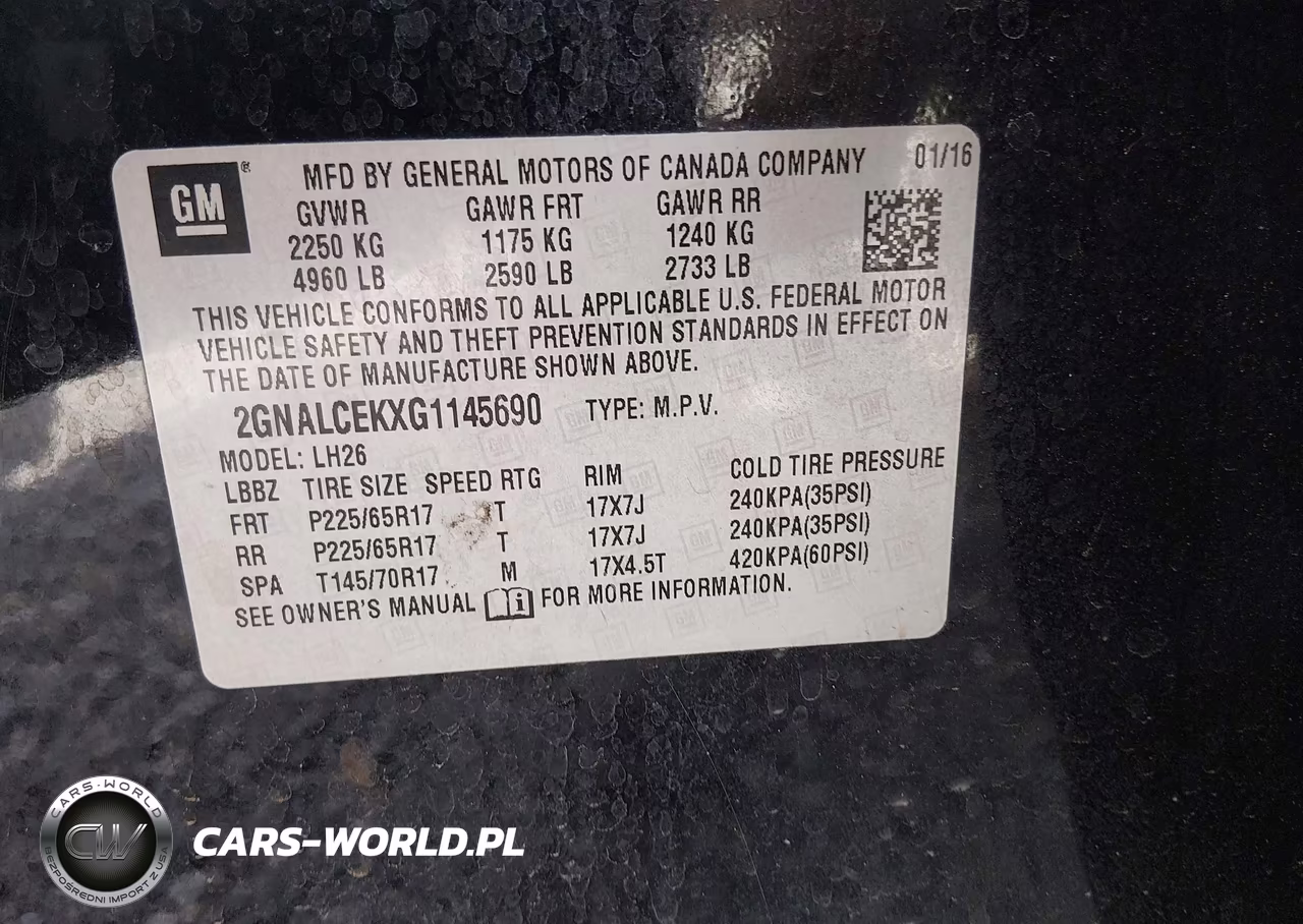 2016 Chevrolet Equinox Lt VIN:2GNALCEKXG1145690 - 9