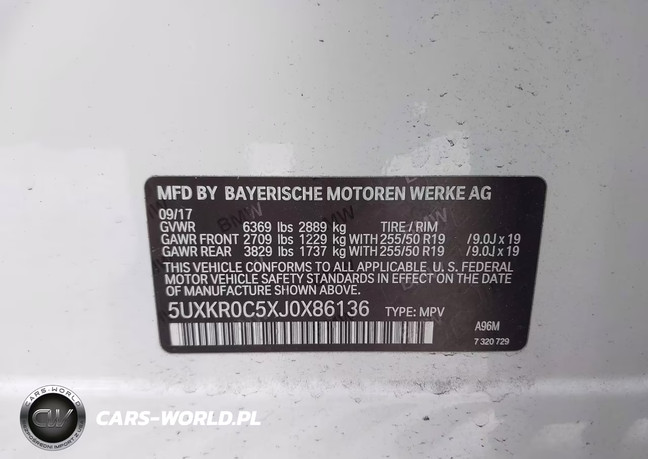 2018 BMW X5 xDrive35I VIN:5UXKR0C5XJ0X86136 - 9