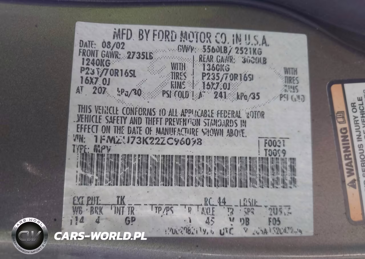 2002 Ford Explorer Xlt VIN:1FMZU73K22ZC96098 - 9