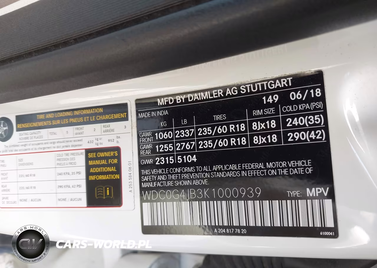 2019 Mercedes-Benz Glc 300 VIN:WDC0G4JB3K1000939 - 9