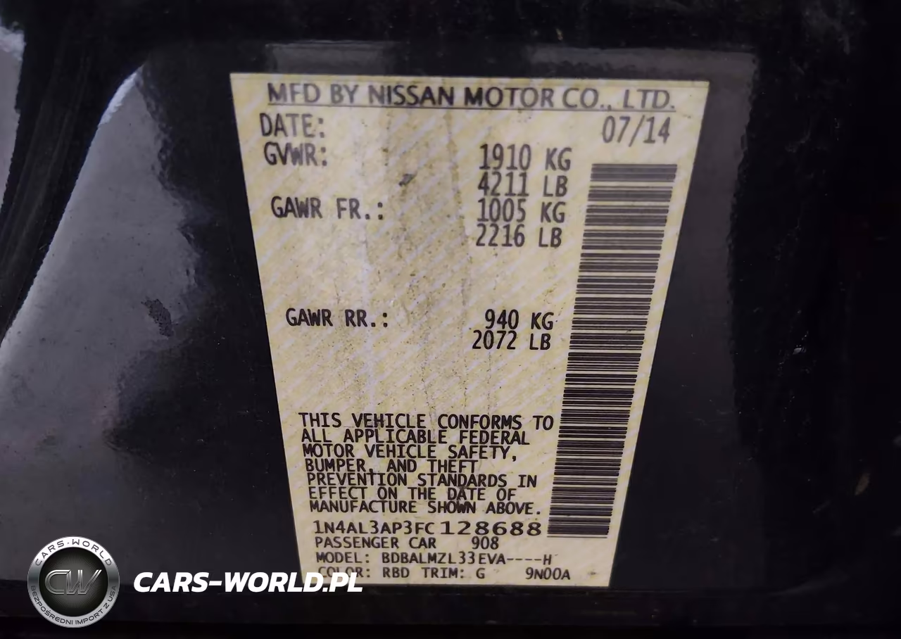 2015 Nissan Altima 2.5 Sv VIN:1N4AL3AP3FC128688 - 9