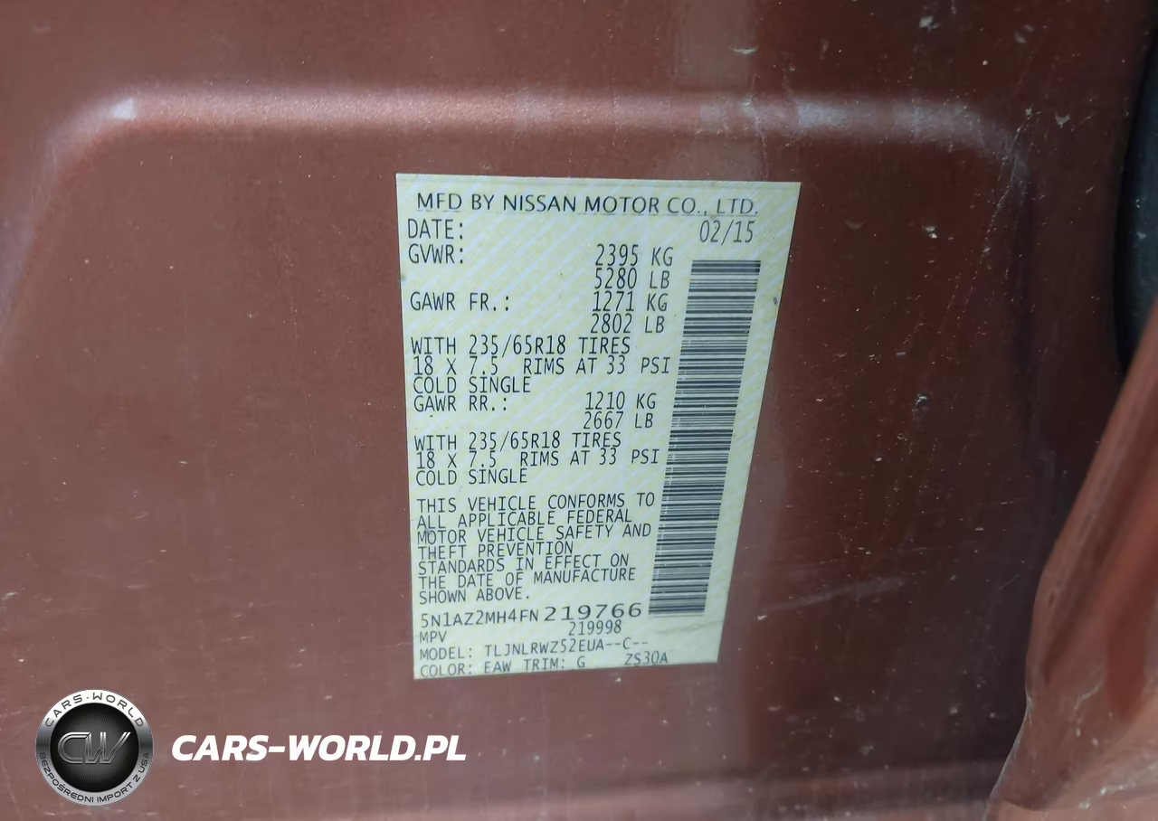 2015 Nissan Murano Sl VIN:5N1AZ2MH4FN219766 - 9