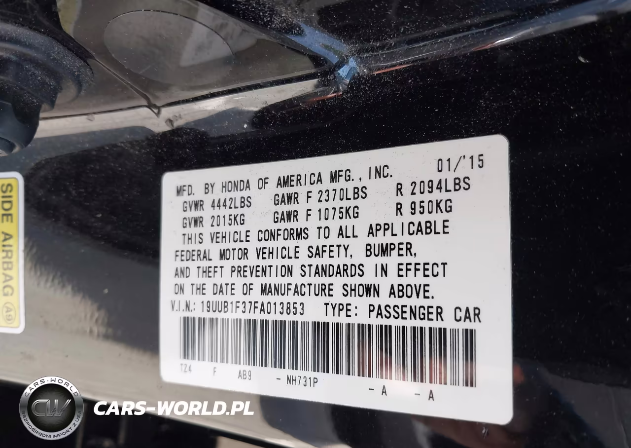 2015 Acura Tlx VIN:19UUB1F37FA013853 - 9