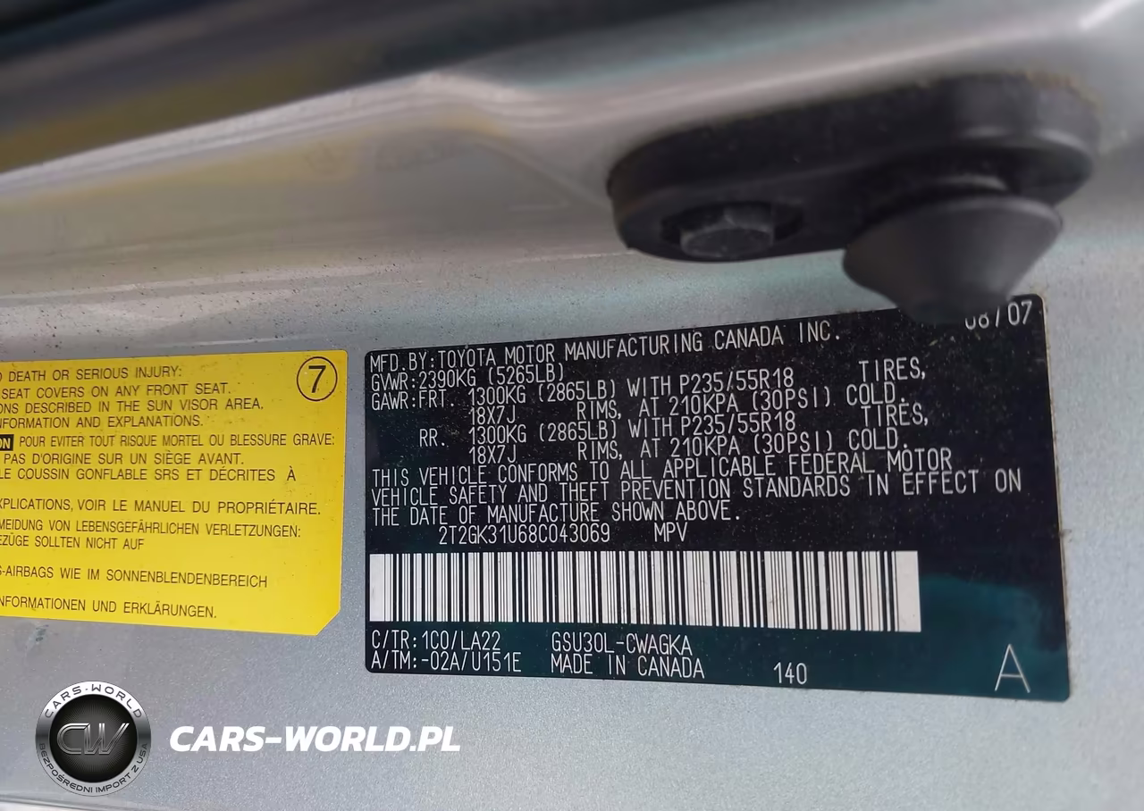 2008 Lexus Rx 350 VIN:2T2GK31U68C043069 - 9
