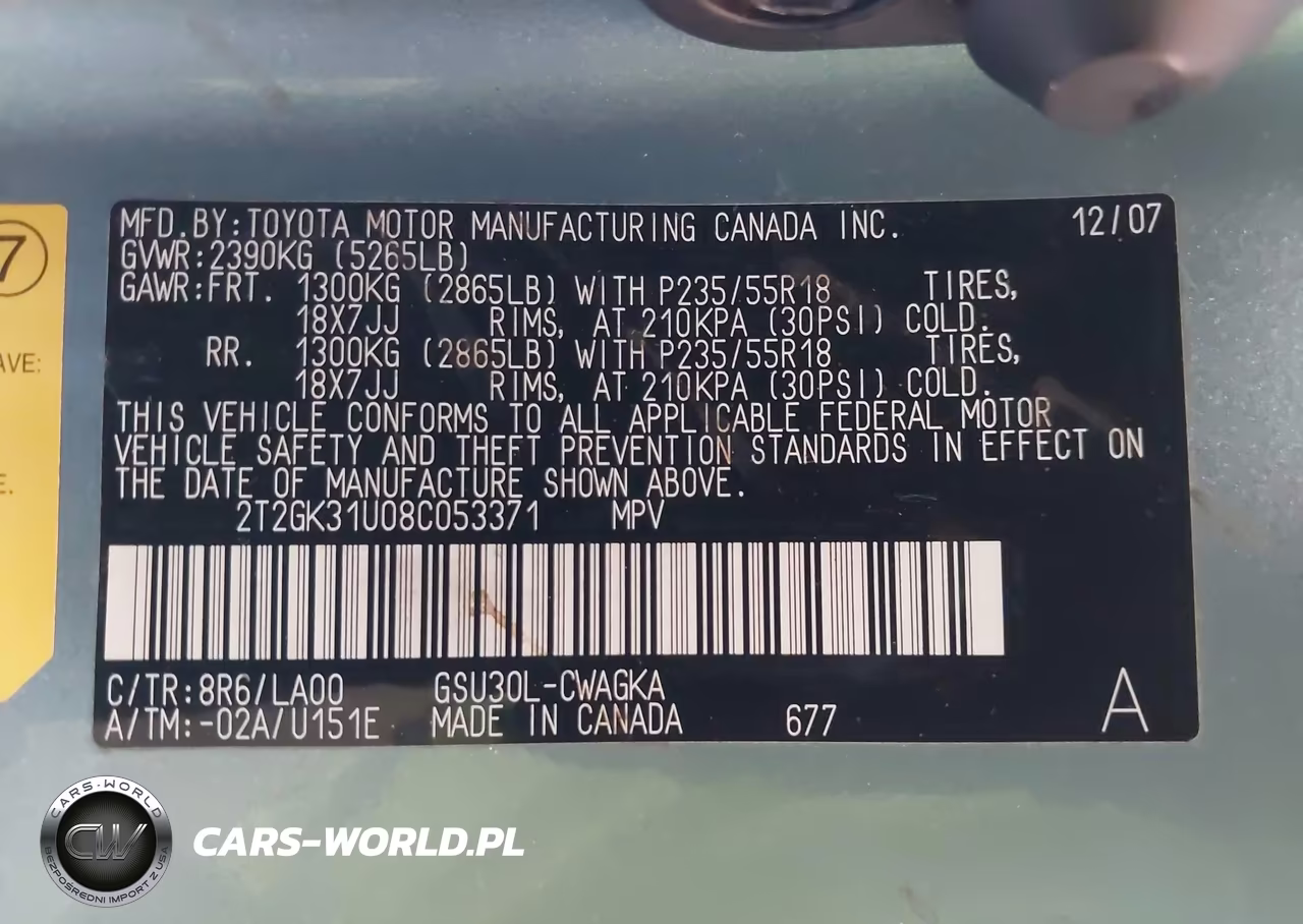 2008 Lexus Rx 350 VIN:2T2GK31U08C053371 - 9