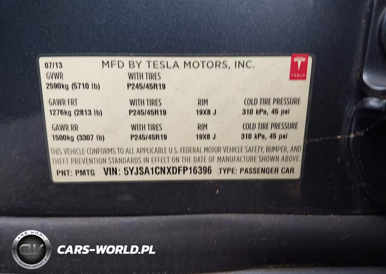 2013 Tesla Model S VIN:5YJSA1CNXDFP16396 - 8