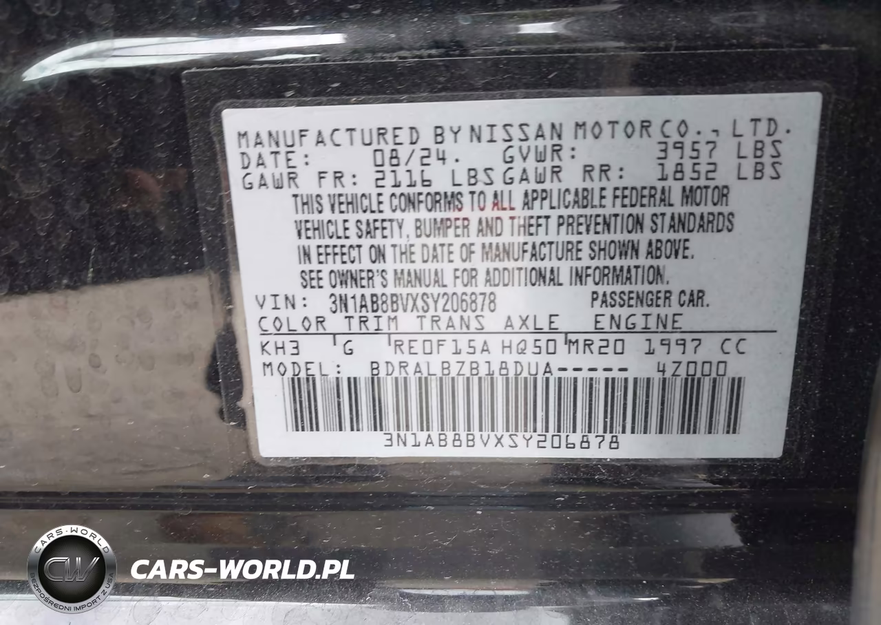 2025 Nissan Sentra S VIN:3N1AB8BVXSY206878 - 9