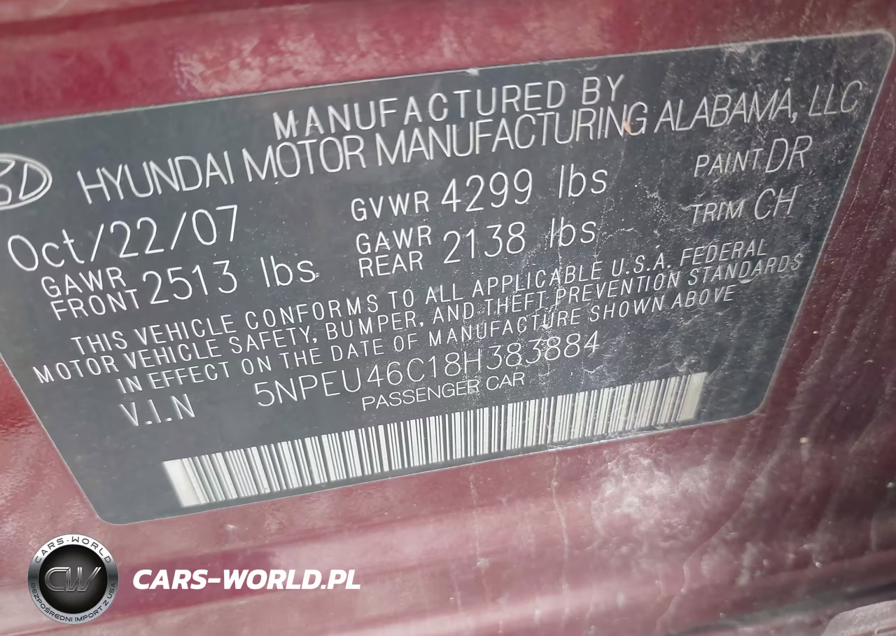 2008 Hyundai Sonata Limited-Se VIN:5NPEU46C18H383884 - 9