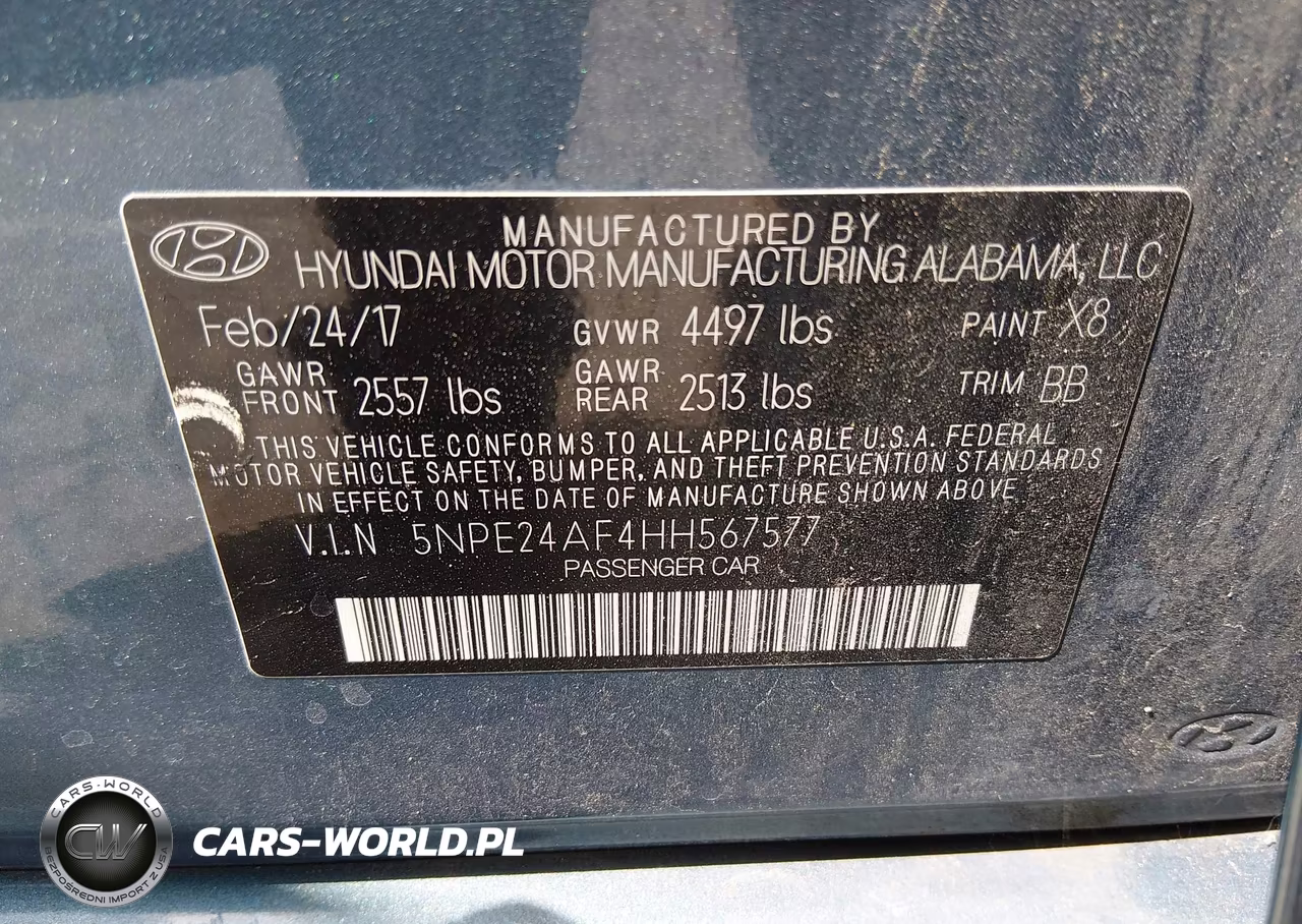 2017 Hyundai Sonata VIN:5NPE24AF4HH567577 - 9