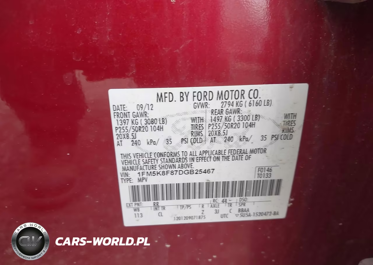 2013 Ford Explorer Limited VIN:1FM5K8F87DGB25467 - 9