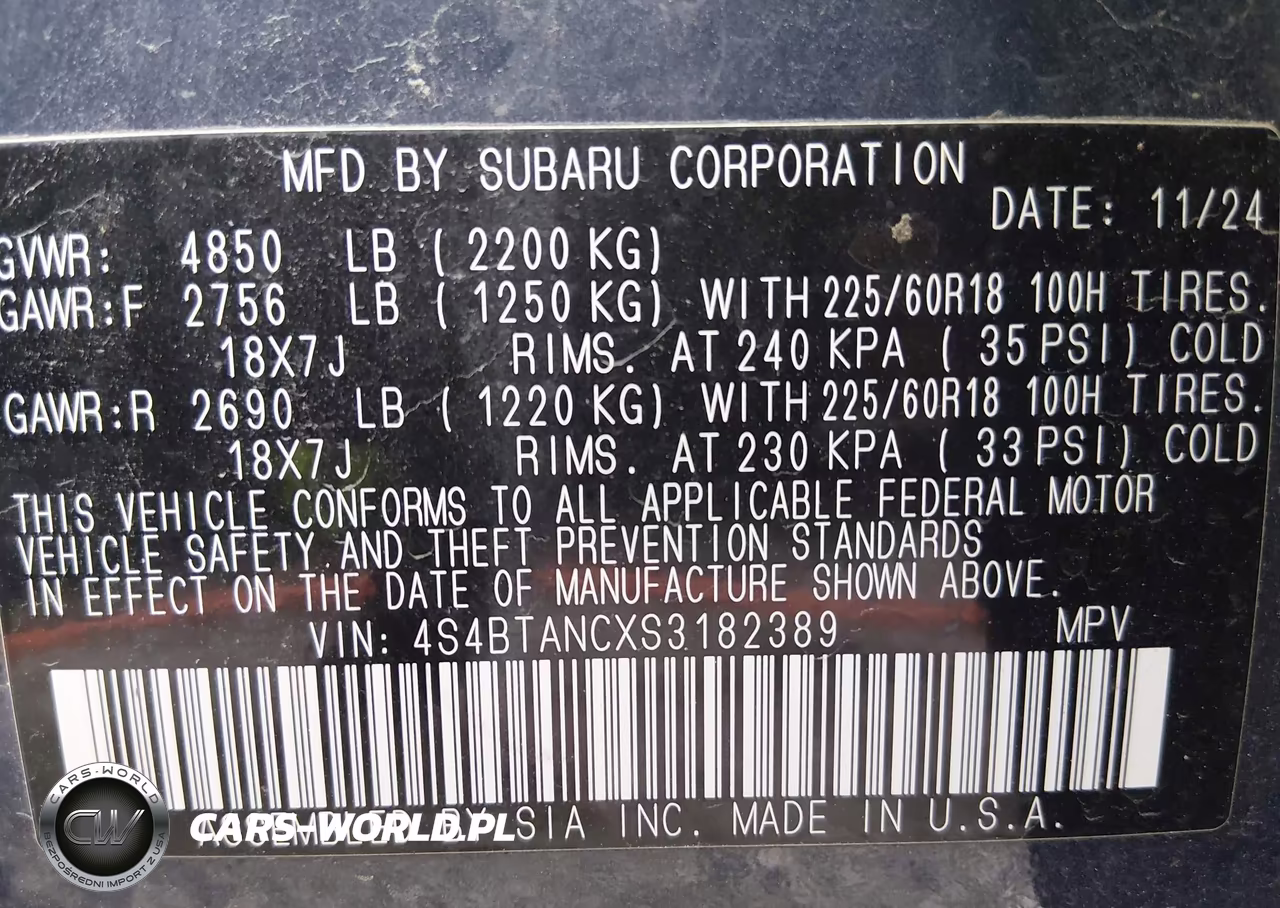 2025 Subaru Outback Limited VIN:4S4BTANCXS3182389 - 9