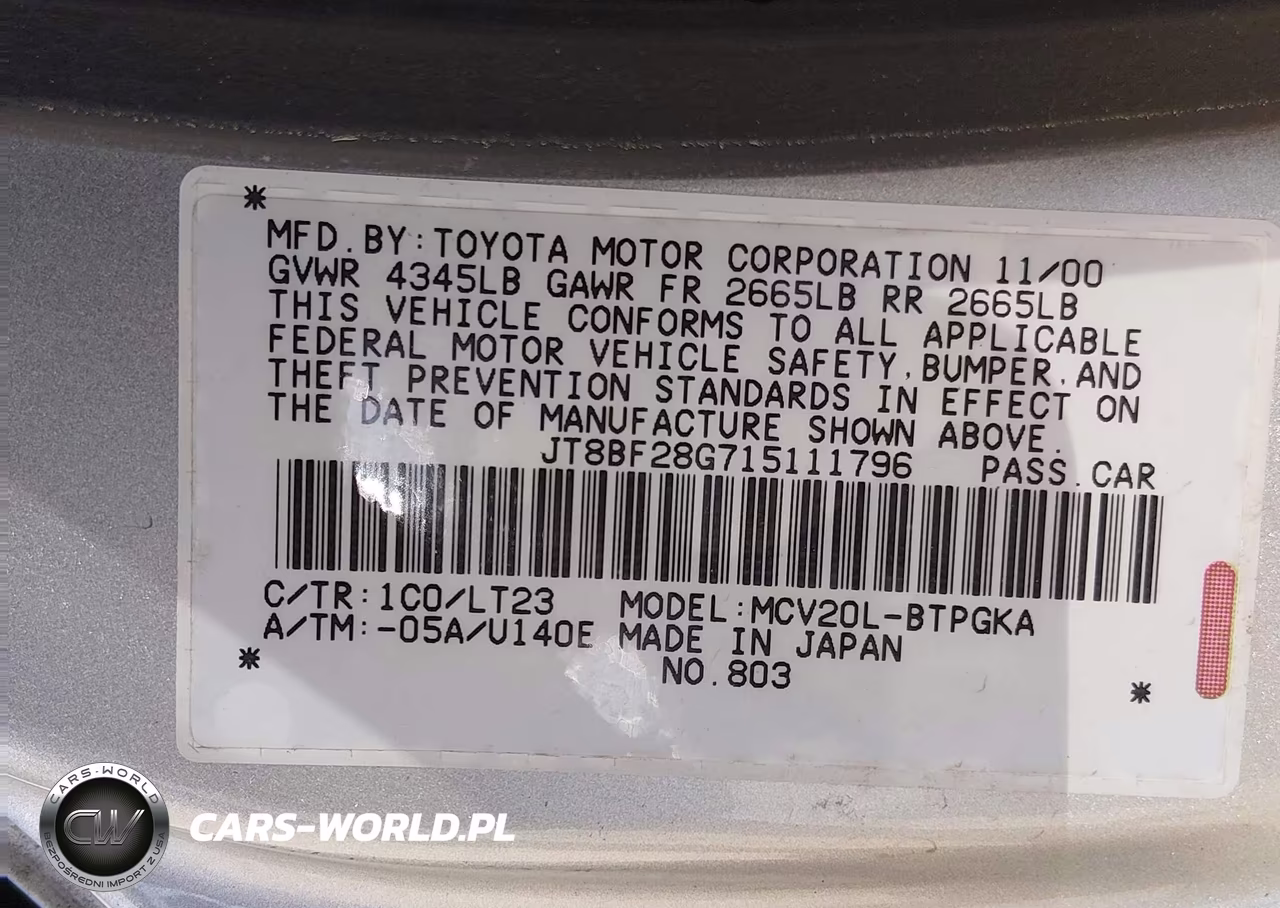 2001 Lexus Es 300 VIN:JT8BF28G715111796 - 9