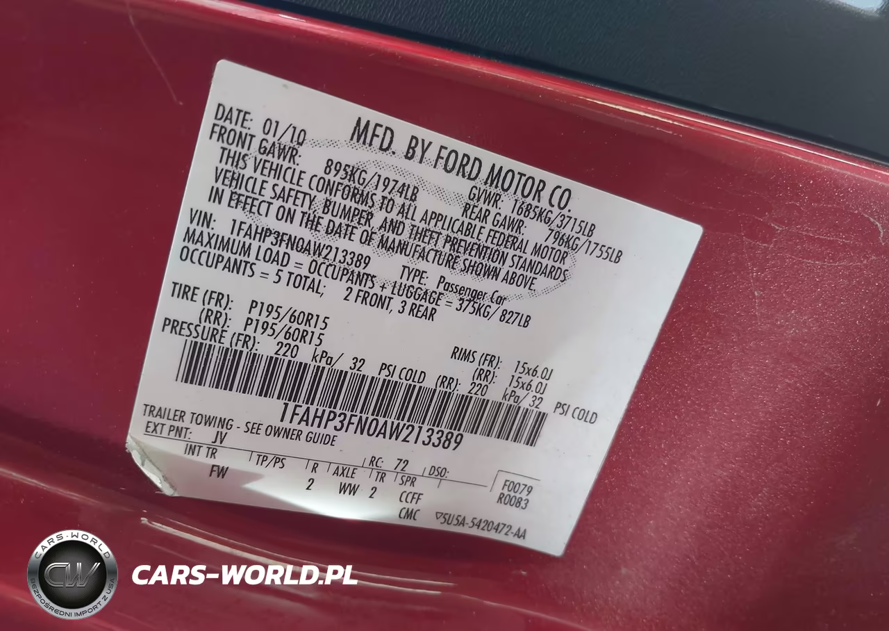 2010 Ford Focus Se VIN:1FAHP3FN0AW213389 - 9