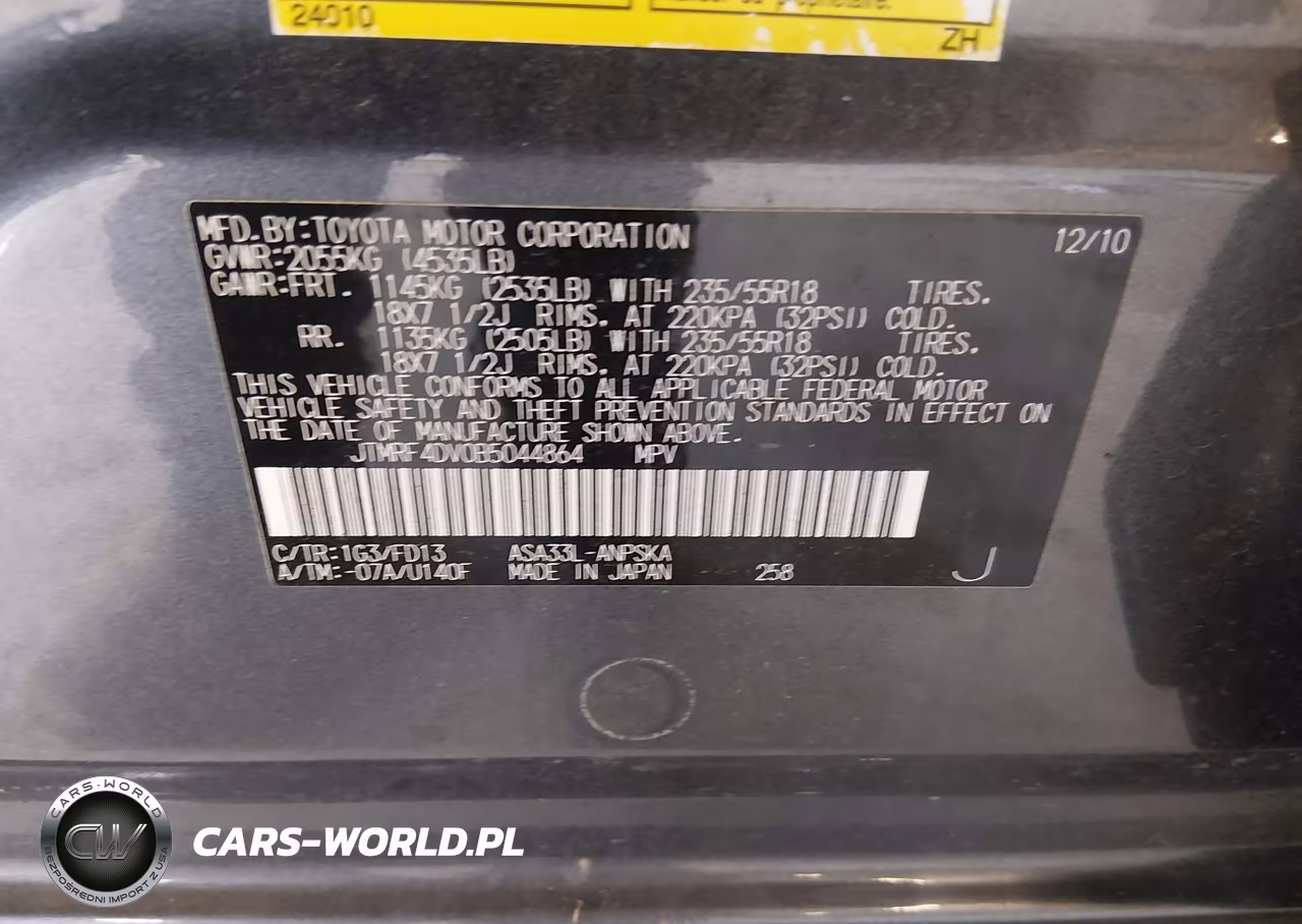 2011 Toyota Rav4 Sport VIN:JTMRF4DV0B5044864 - 9