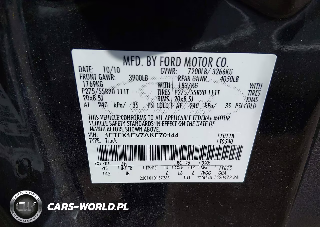 2010 Ford F-150 Fx4-Lariat-Xl-Xlt VIN:1FTFX1EV7AKE70144 - 9