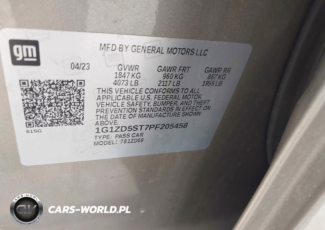 2023 Chevrolet Malibu Fwd 1Lt VIN:1G1ZD5ST7PF205458 - 9