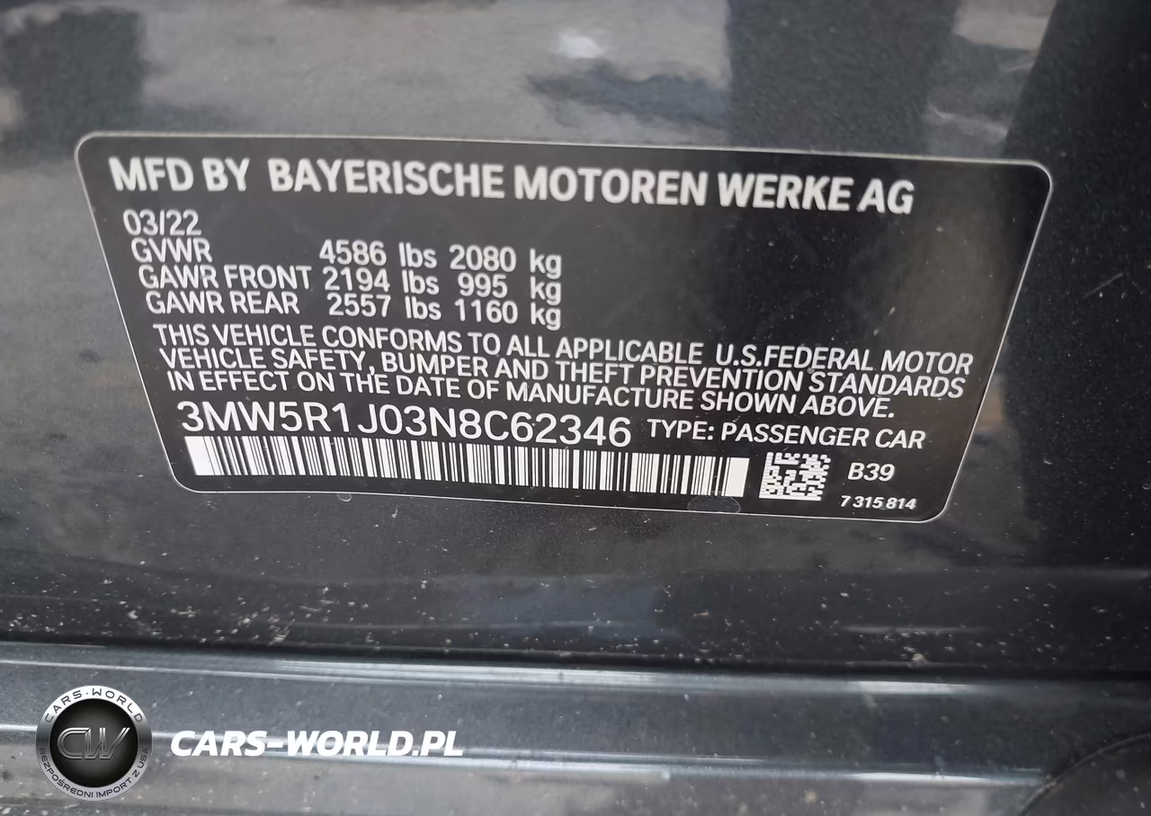 2022 BMW 330I VIN:3MW5R1J03N8C62346 - 9