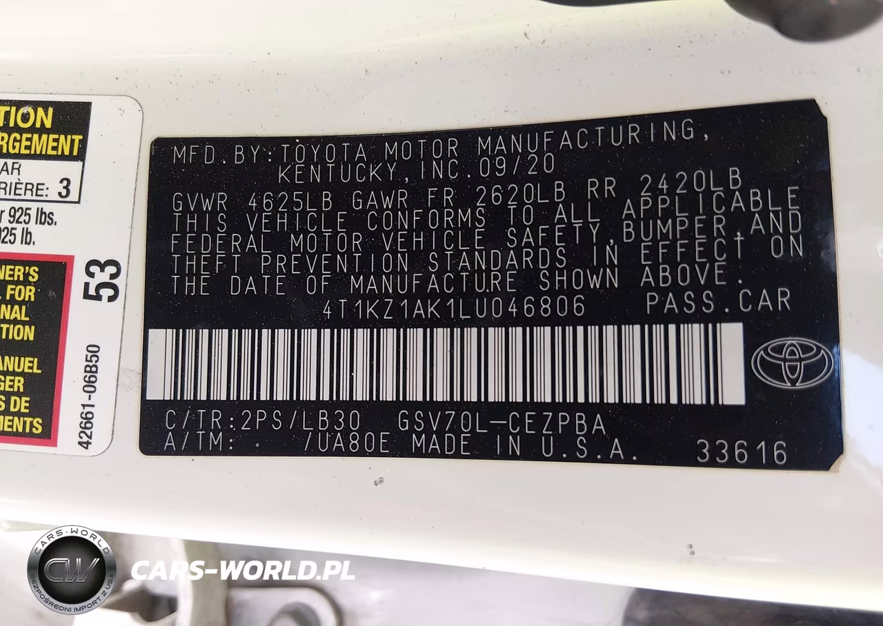 2020 Toyota Camry Xse V6 VIN:4T1KZ1AK1LU046806 - 9