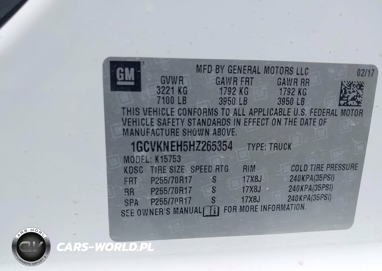 2017 Chevrolet Silverado 1500 Wt VIN:1GCVKNEH5HZ265354 - 9
