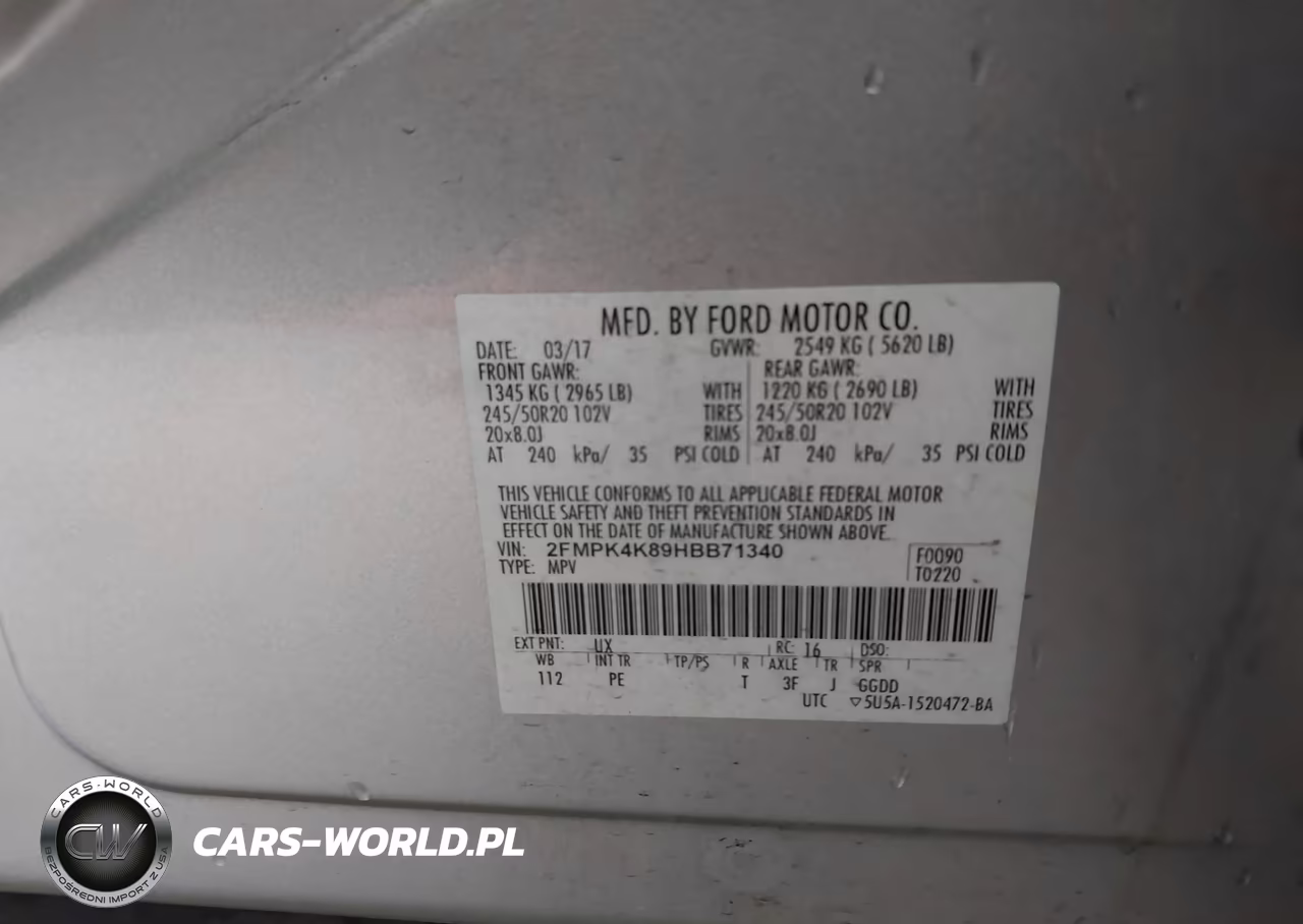 2017 Ford Edge Titanium VIN:2FMPK4K89HBB71340 - 9