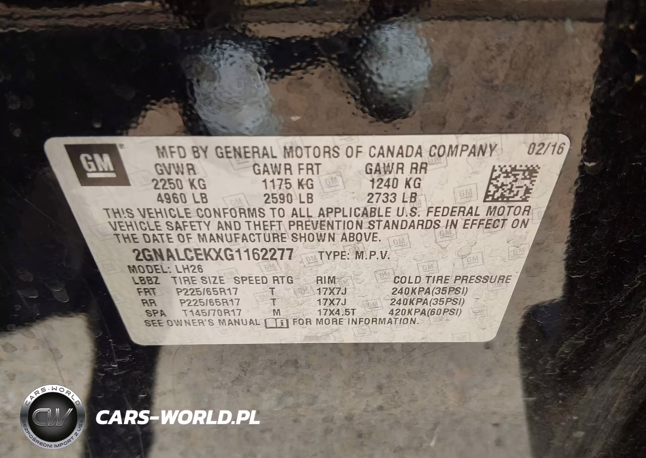 2016 Chevrolet Equinox Lt VIN:2GNALCEKXG1162277 - 9