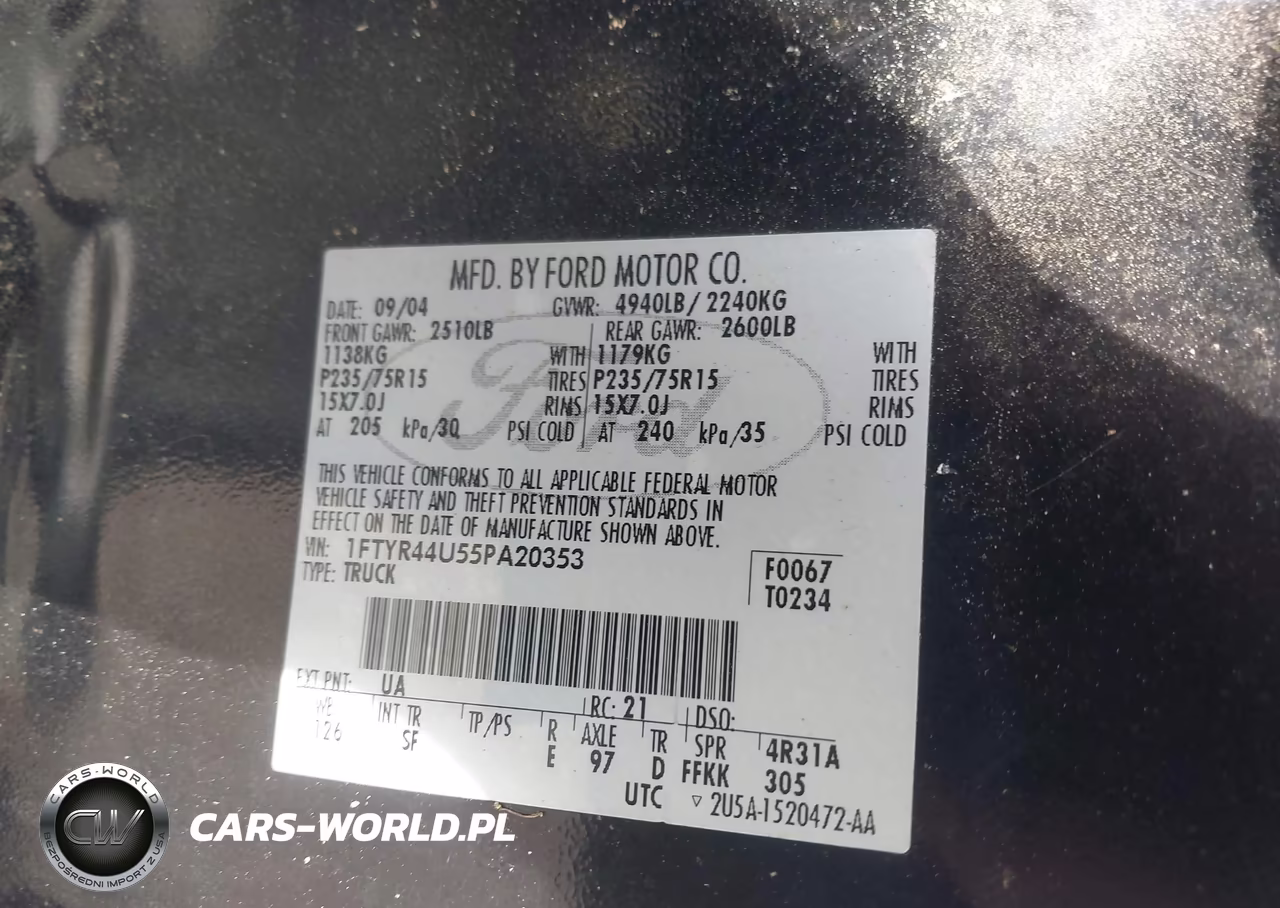 2005 Ford Ranger Edge-Stx-Xlt VIN:1FTYR44U55PA20353 - 9