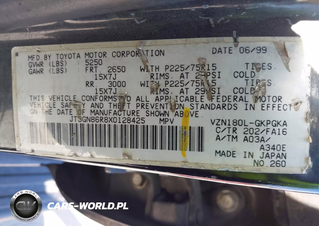 1999 Toyota 4Runner Sr5 V6 VIN:JT3GN86R8X0128425 - 9