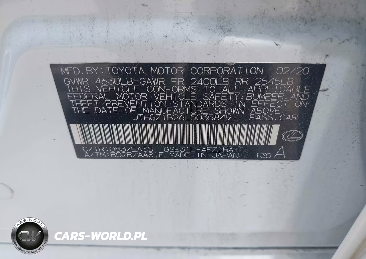 2020 Lexus Is 350 VIN:JTHGZ1B26L5035849 - 9